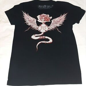 Ladies Black Helmet Firefighter‎ T-Shirt Large